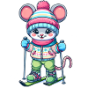 Cute Skier Mouse