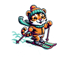 Cute Skier Tiger