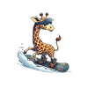 Cute Snowboarder Giraffe