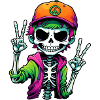Cute Cartoon Skeleton Boy