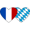 France Bavaria Flag Heart