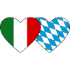 Italy Bavaria Flag Heart