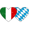 Italy Bavaria Flag Heart used