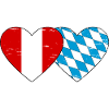 Peru Bavaria Flag Heart Used