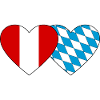 Pérou Bavière Drapeau Coeur