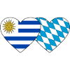 Uruguay Bavaria Flag Heart