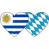 Uruguay Bavaroise drapeau coeur utilisé