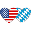 America Bavaria Flag Heart