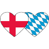 England and Bayern Flag Heart