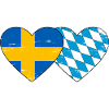 Sweden Bavaria Flag Heart Used