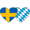 Sweden Bavaria Flag Heart