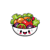 Cheerful Cartoon Salad Bowl