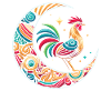 Chicken Hen Tribal Moon