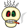 Smoking Is Toxic - Skull Emoticon