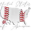 USA | echter Baseball | Landkarte Script