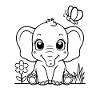 Mignon éléphant assis