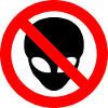 Grey Aliens Prohibited Sign