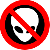 Gris Aliens Interdit Signe