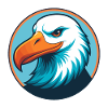 Albatross Söt Kawaii Tecknad Djur Pet Logo