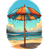 An umbrella on the beach