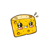 Laughing Cheese Block Cartoon Style
