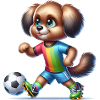 Cute Soccer Player Dog