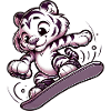 Cute Snowboarder Tiger