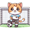 Cute Soccer Player Cat