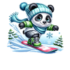 Cute Snowboarder Panda