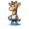 Cute Soccer Player Giraffe