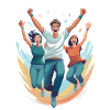 Jumping for joy