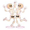 Cheerful Dance Skeleton Figures