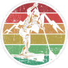 Retro Sunset Wakeboarder Circle