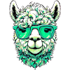 Alpaka mit Sonnenbrille
