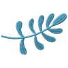 Light blue leaf embroidered