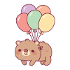 Cute Brown Bear and Balloons