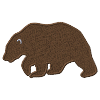 Brown bear embroidered