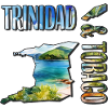 Carte à l’aquarelle Trinité-et-Tobago