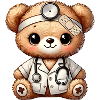 Söpö pehmolelu Teddy Doctor lääkärin takilla