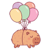 Cute Capybara With Balloons