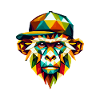 Geometric Monkey Art Cool Colorful Hipster Design