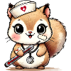 Bezauberndes Eichhörnchen als Krankenschwester