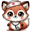 Adorable Fox en infirmière