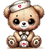 Bezaubernder Teddybär als Krankenschwester