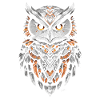 Orange Geometric Owl