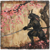 Japanisch Samurai Kirschblüte Kunst Ukiyo-E