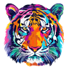 Tiger Bunt Tigerkopf