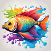 Fisch farbig traurig