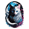 Yin and yang fantasy cat