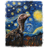 Vulture Bird Starry Night Painting